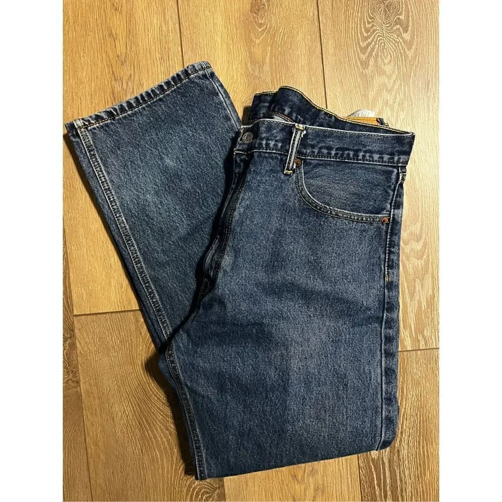 Levi’s 505 Men’s Size 40x30 Jeans Blue Denim Relaxed Fit Dark Wash Straight Leg